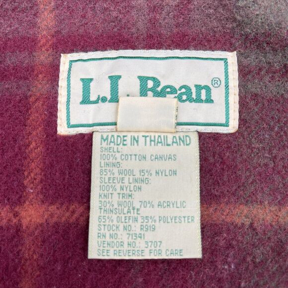 LL Bean Blanket Lined Hooded Jacket Mens Tall Large Green - Picture 5 of 11
